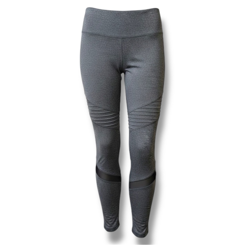 Old Navy Active Go-Dry Heather Grey Fitted Moto Leggings With Mesh Size Medium